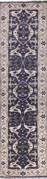 Turkish Oushak Hand Knotted Wool Runner Rug - 2' 7" X 9' 8" - Golden Nile