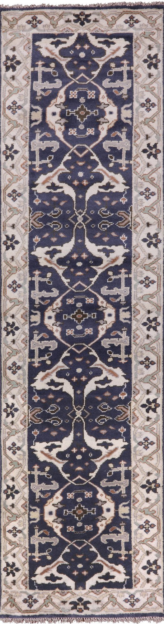 Turkish Oushak Hand Knotted Wool Runner Rug - 2' 7" X 9' 8" - Golden Nile