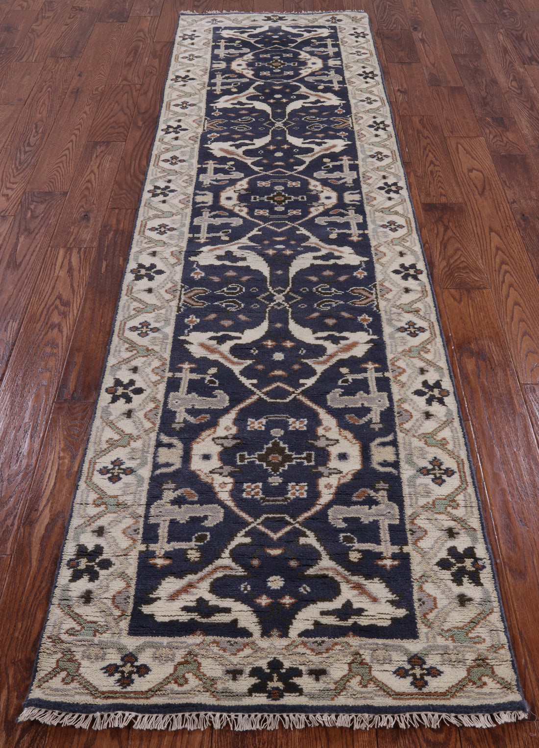 Turkish Oushak Hand Knotted Wool Runner Rug - 2' 7" X 9' 8" - Golden Nile