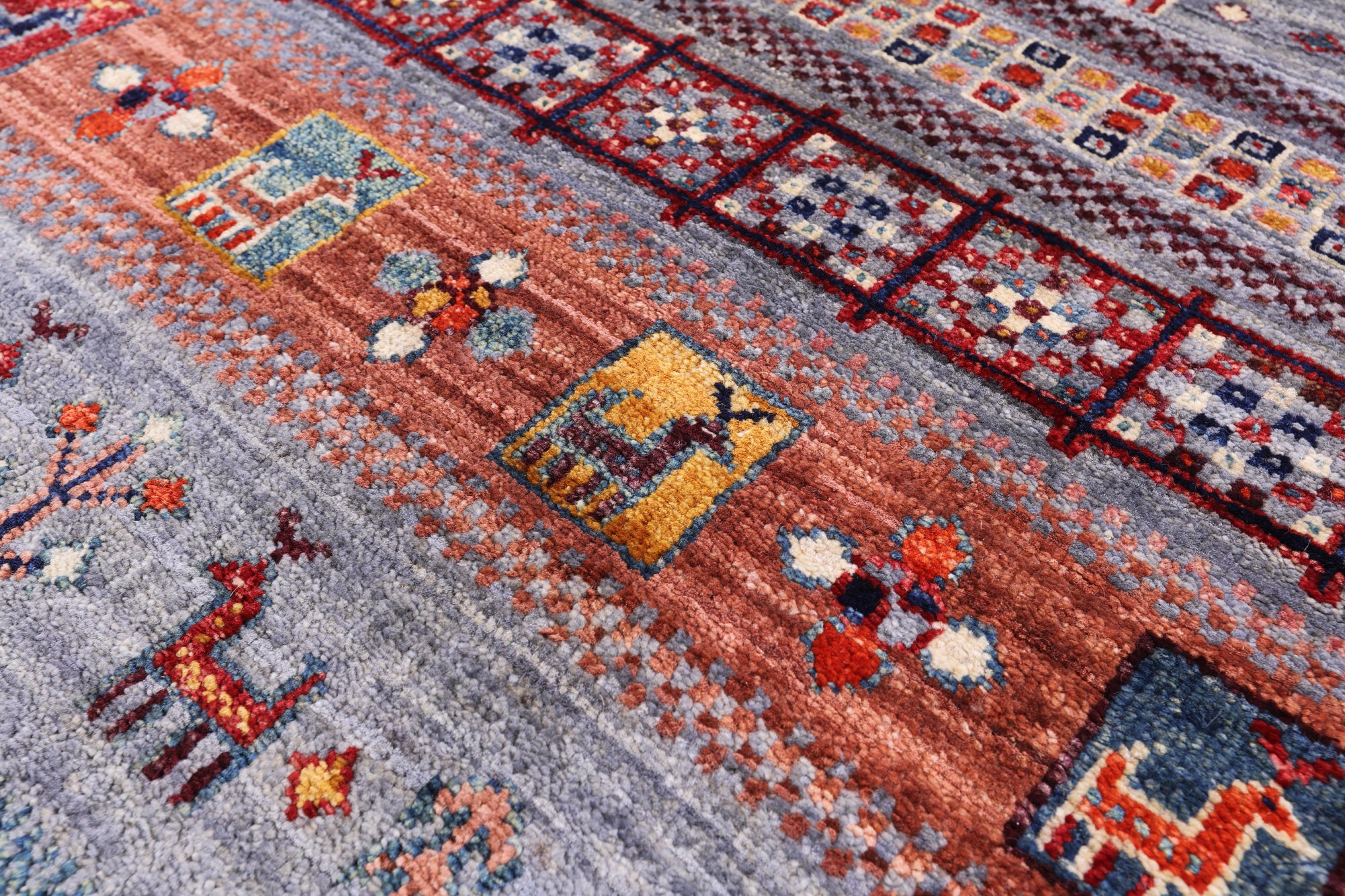 Tribal Persian Gabbeh Handmade Wool Rug - 4' 10" X 6' 6" - Golden Nile