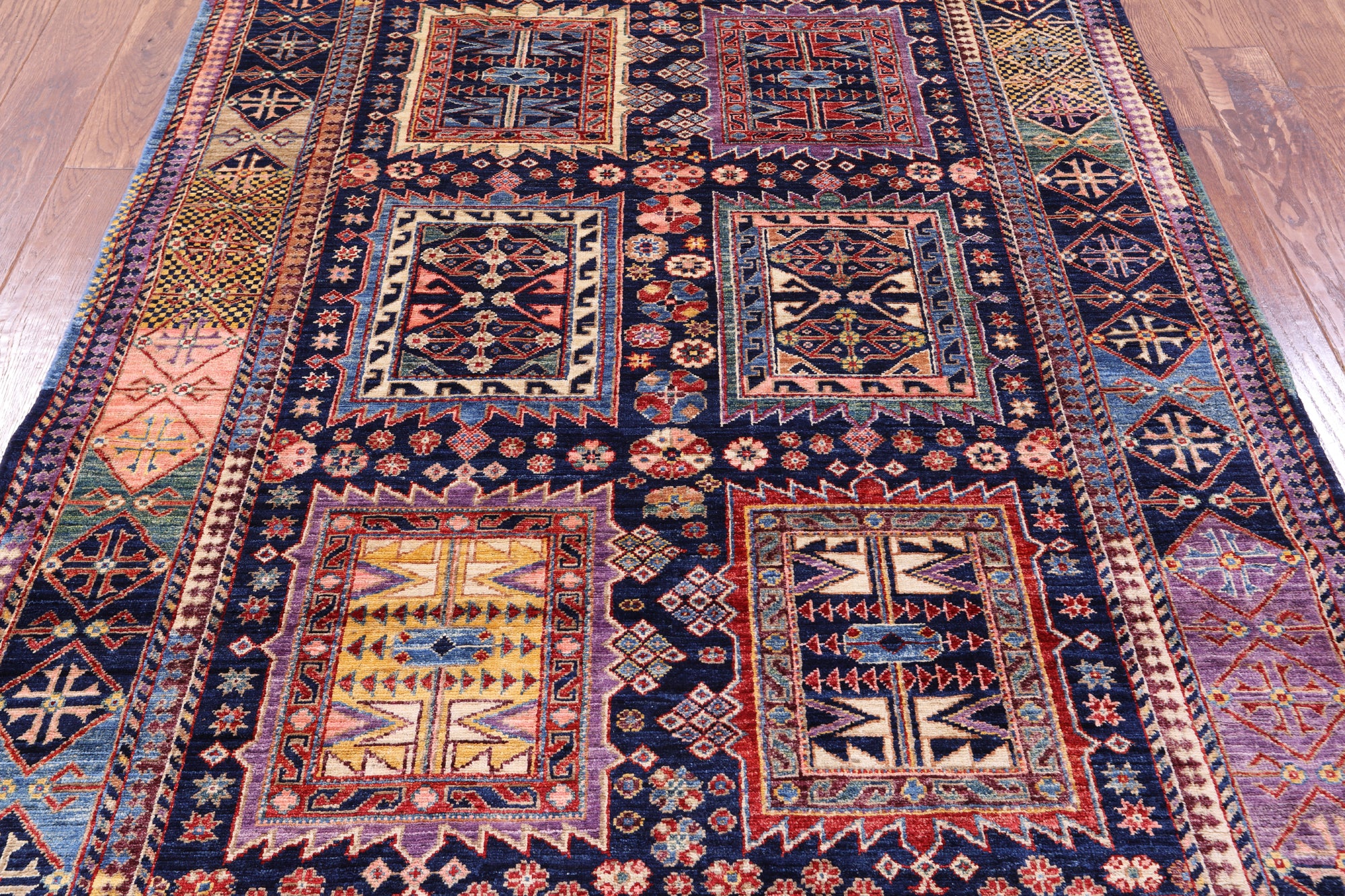 Blue Persian Fine Serapi Handmade Wool Rug - 4' 10" X 6' 11" - Golden Nile