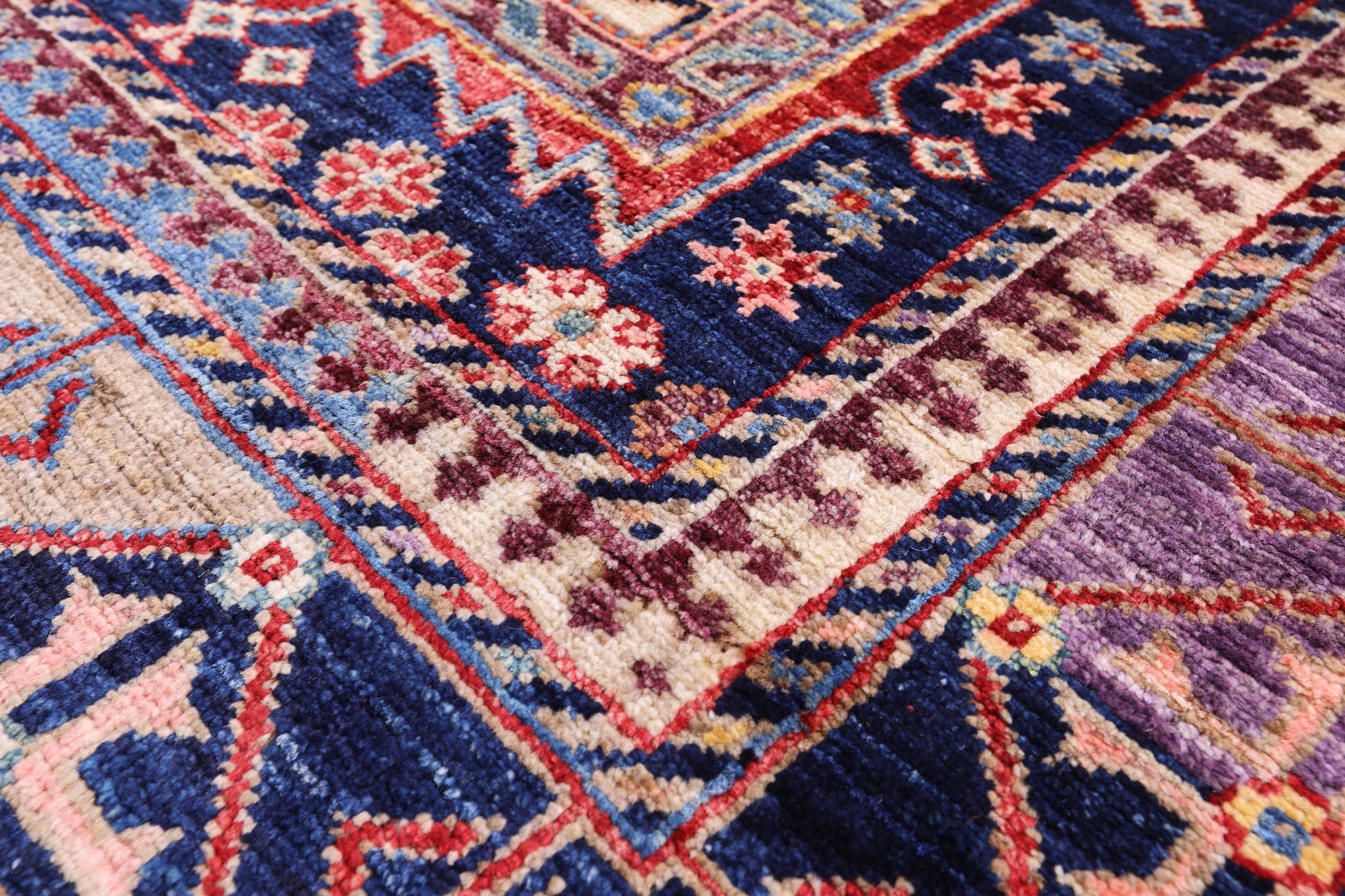 Blue Persian Fine Serapi Handmade Wool Rug - 4' 10" X 6' 11" - Golden Nile
