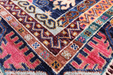 Blue Persian Fine Serapi Hand Knotted Wool Rug - 7' 11" X 9' 9" - Golden Nile