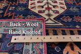 Blue Persian Fine Serapi Hand Knotted Wool Rug - 7' 11" X 9' 9" - Golden Nile