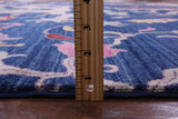 Blue Dragon And Phoenix Design Hand Knotted Wool Rug - 8' 0" X 9' 7" - Golden Nile