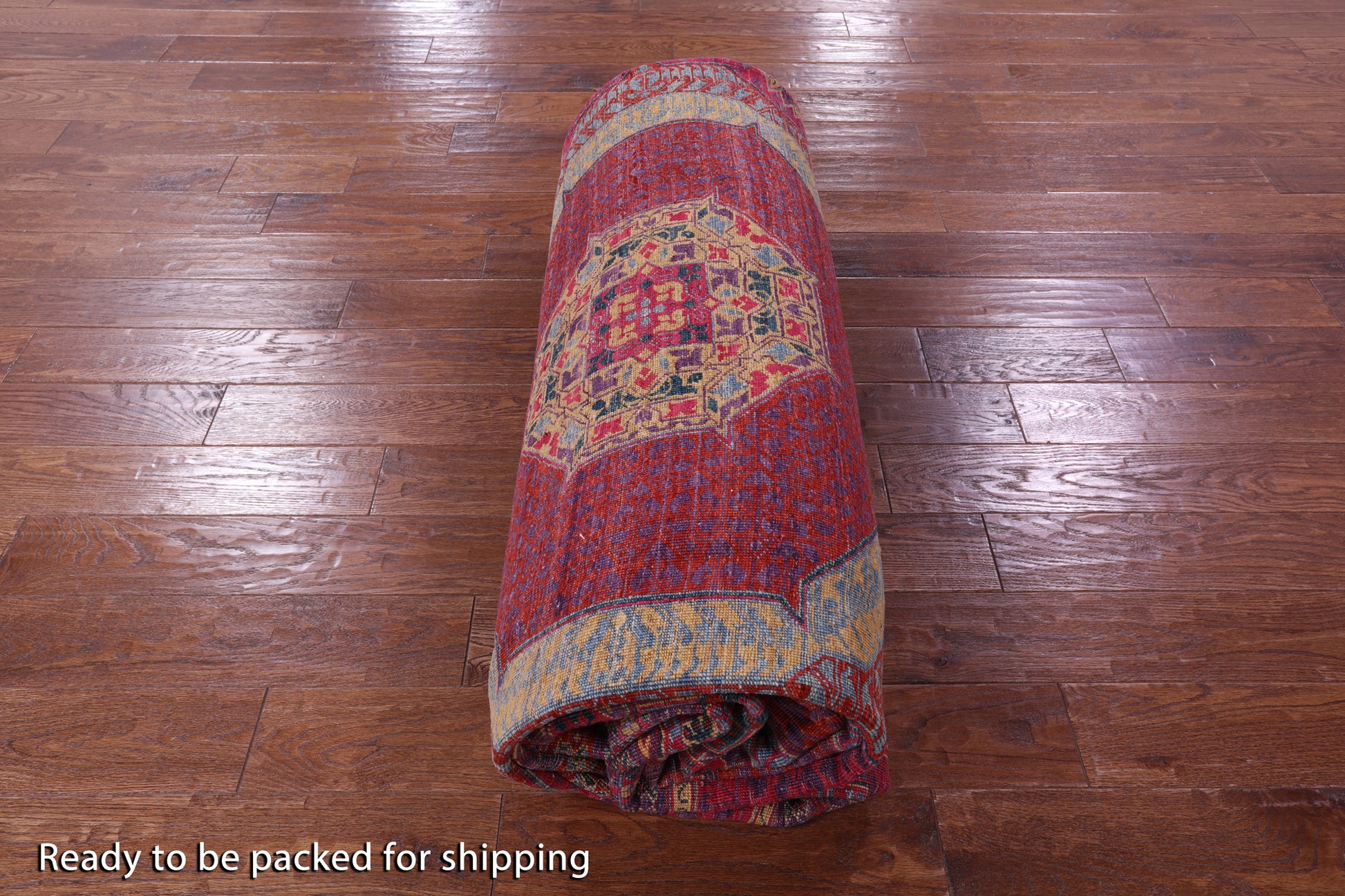 Purple Geometric Persian Mamluk Hand Knotted Wool Rug - 9' 10" X 13' 4" - Golden Nile