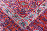 Purple Geometric Persian Mamluk Hand Knotted Wool Rug - 9' 10" X 13' 4" - Golden Nile