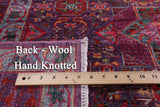 Purple Geometric Persian Mamluk Hand Knotted Wool Rug - 9' 10" X 13' 4" - Golden Nile