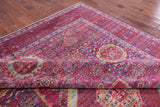 Purple Geometric Persian Mamluk Hand Knotted Wool Rug - 9' 10" X 13' 4" - Golden Nile