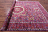 Purple Geometric Persian Mamluk Hand Knotted Wool Rug - 9' 10" X 13' 4" - Golden Nile
