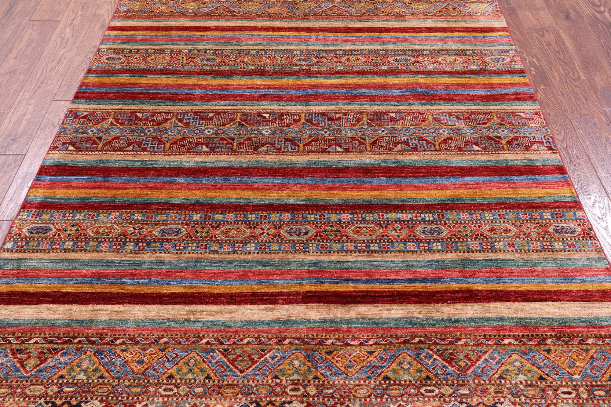 Khorjin Persian Gabbeh Hand Knotted Wool Rug - 5' 4" X 8' 3" - Golden Nile