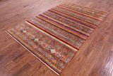 Khorjin Persian Gabbeh Hand Knotted Wool Rug - 5' 4" X 8' 3" - Golden Nile