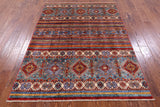 Khorjin Persian Gabbeh Hand Knotted Wool Rug - 4' 10" X 6' 6" - Golden Nile