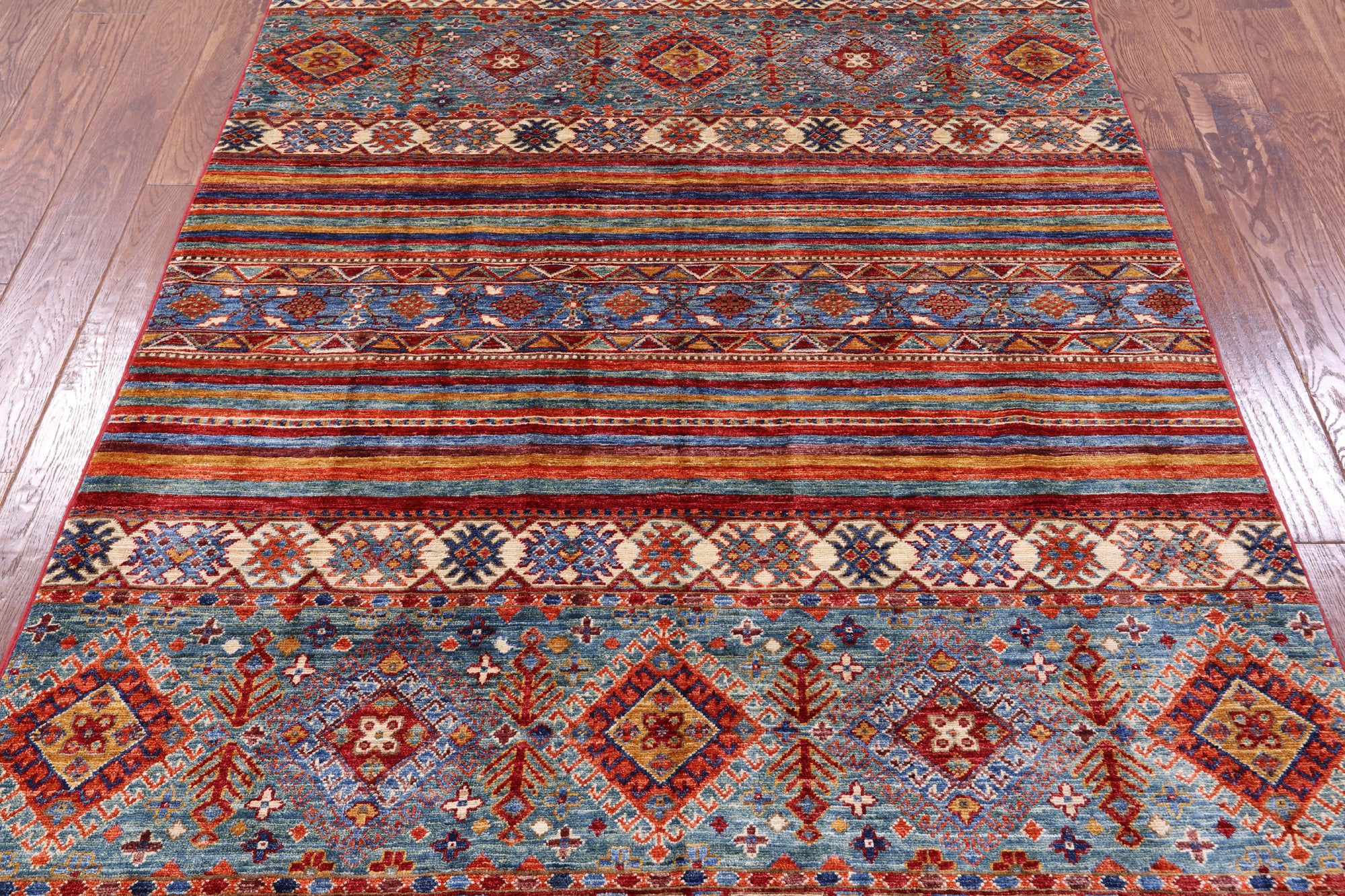 Khorjin Persian Gabbeh Hand Knotted Wool Rug - 4' 10" X 6' 6" - Golden Nile