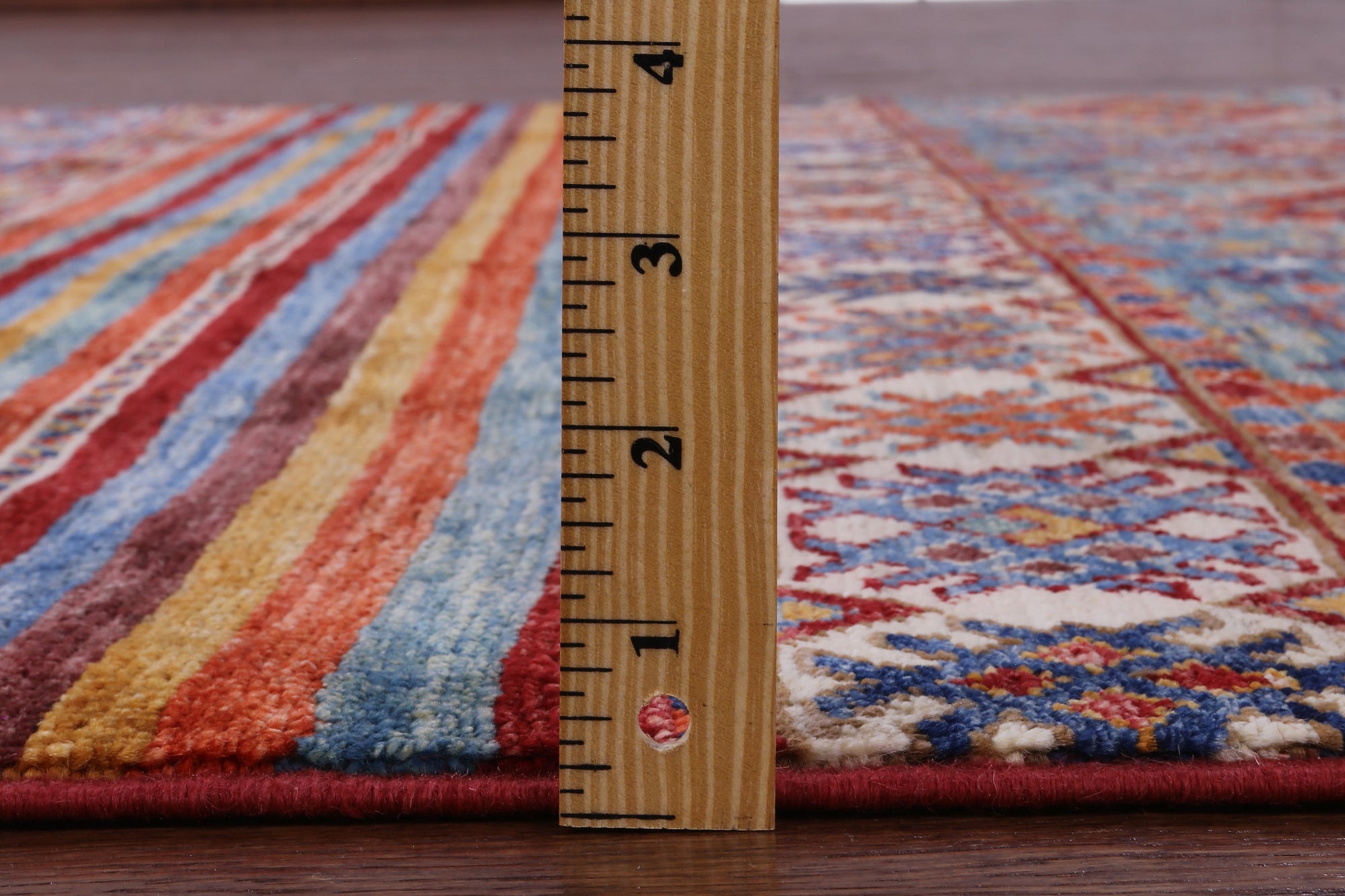 Khorjin Persian Gabbeh Hand Knotted Wool Rug - 4' 10" X 6' 6" - Golden Nile