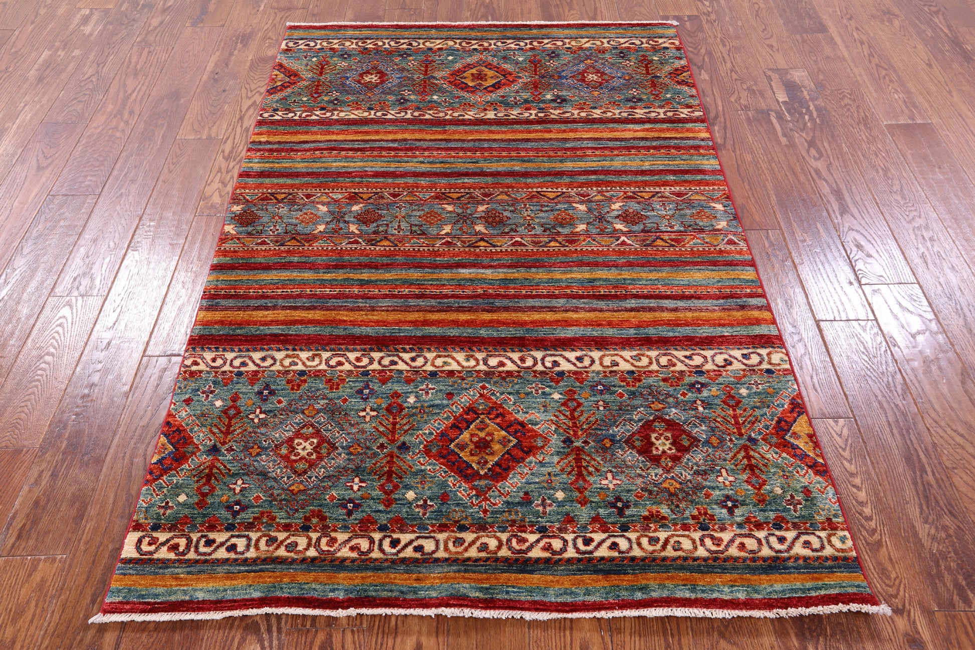Khorjin Persian Gabbeh Handmade Wool Rug - 4' 0" X 6' 2" - Golden Nile