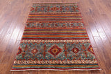 Khorjin Persian Gabbeh Handmade Wool Rug - 4' 0" X 6' 2" - Golden Nile