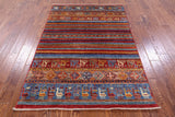 Khorjin Persian Gabbeh Hand Knotted Wool Rug - 4' 1" X 6' 1" - Golden Nile