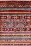 Khorjin Persian Gabbeh Handmade Wool Rug - 4' 0" X 5' 10" - Golden Nile