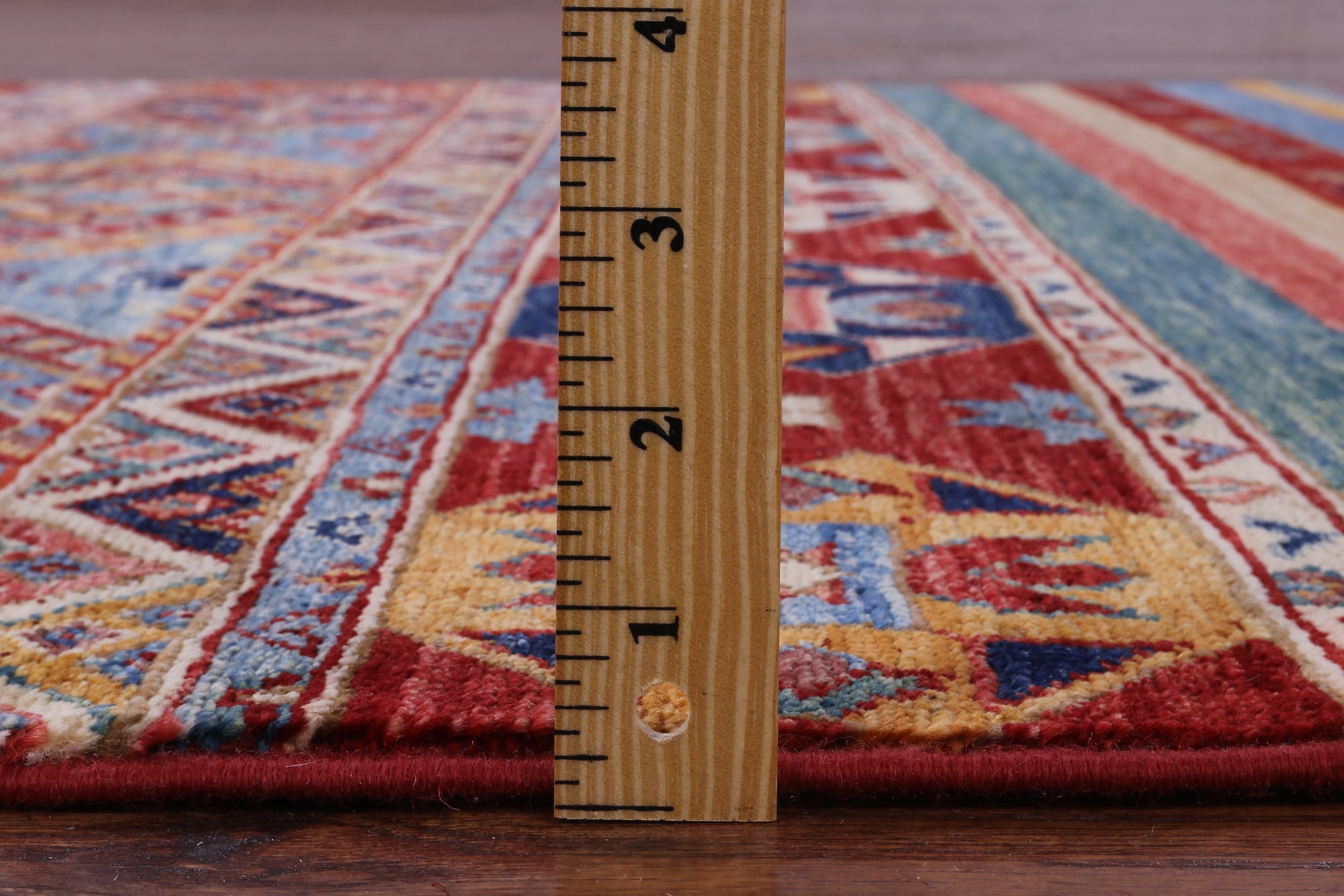 Khorjin Persian Gabbeh Handmade Wool Rug - 4' 0" X 5' 10" - Golden Nile
