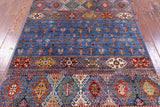 Blue Khorjin Persian Gabbeh Hand Knotted Wool Rug - 3' 10" X 5' 10" - Golden Nile