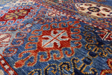 Blue Khorjin Persian Gabbeh Hand Knotted Wool Rug - 3' 10" X 5' 10" - Golden Nile