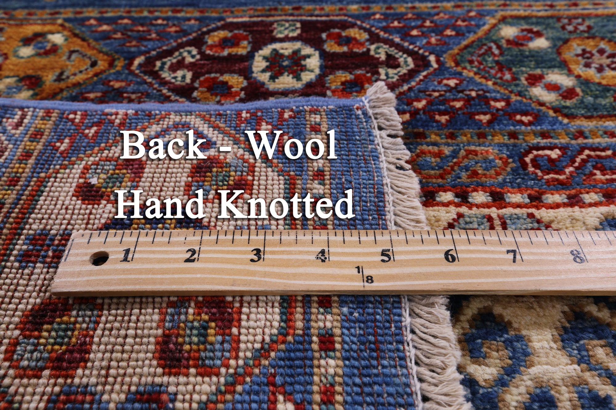 Blue Khorjin Persian Gabbeh Hand Knotted Wool Rug - 3' 10" X 5' 10" - Golden Nile