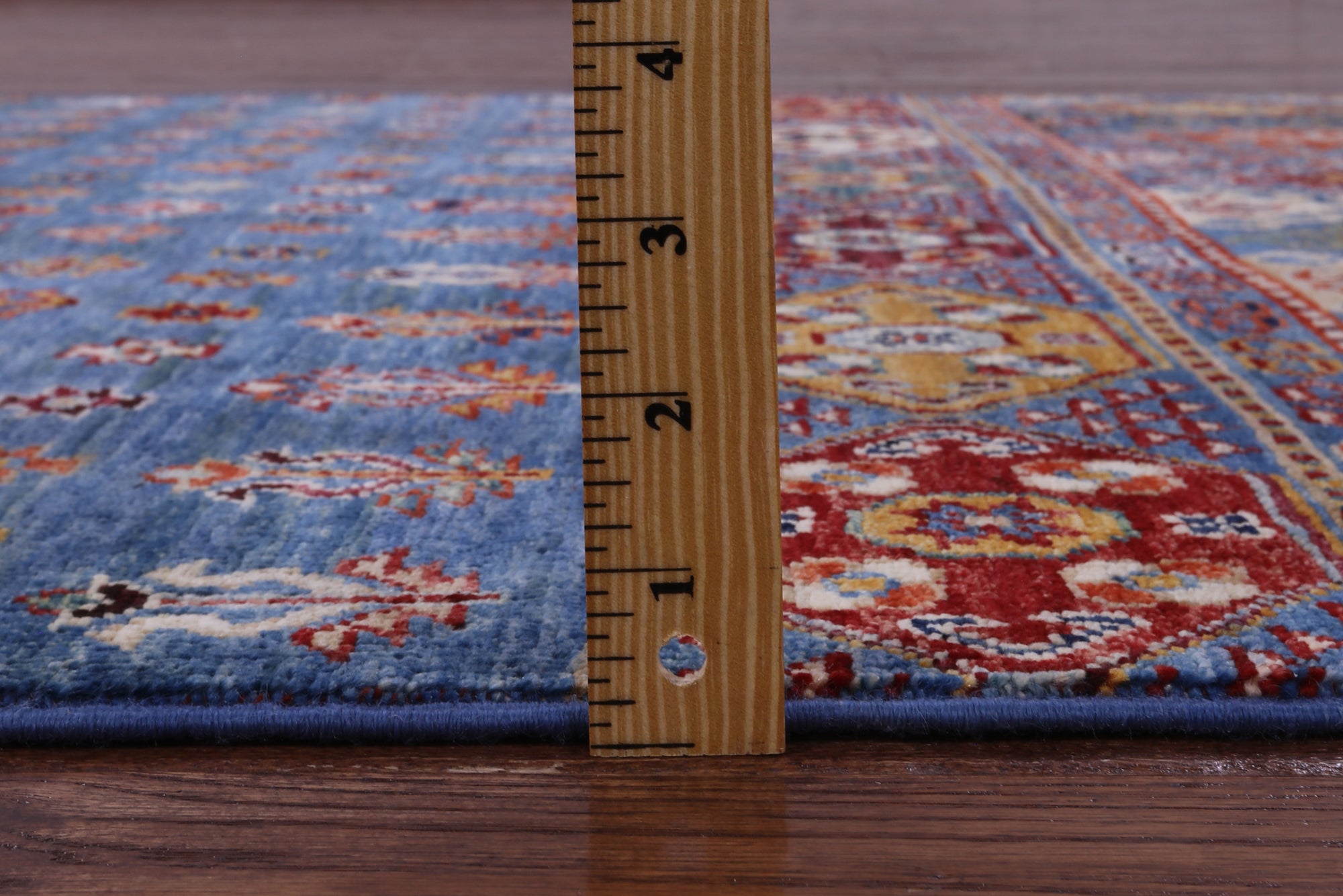 Blue Khorjin Persian Gabbeh Hand Knotted Wool Rug - 3' 10" X 5' 10" - Golden Nile