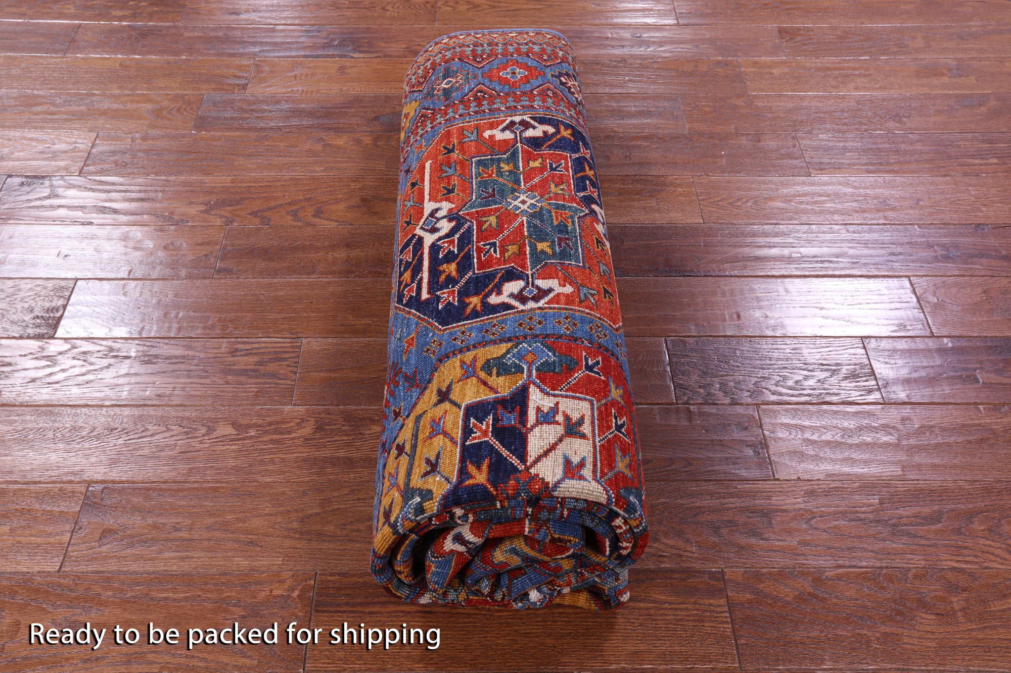 Blue Turkmen Ersari Hand Knotted Wool Rug - 6' 7" X 9' 7" - Golden Nile