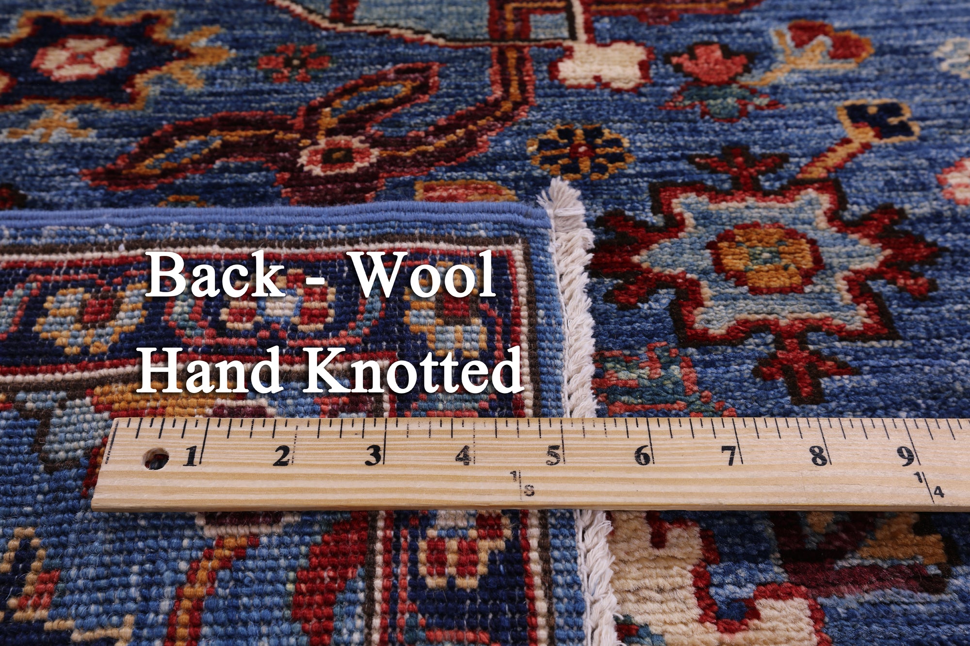 Blue Persian Fine Serapi Handmade Wool Runner Rug - 2' 9" X 9' 6" - Golden Nile
