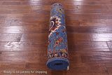Blue Persian Fine Serapi Handmade Wool Runner Rug - 2' 9" X 9' 6" - Golden Nile