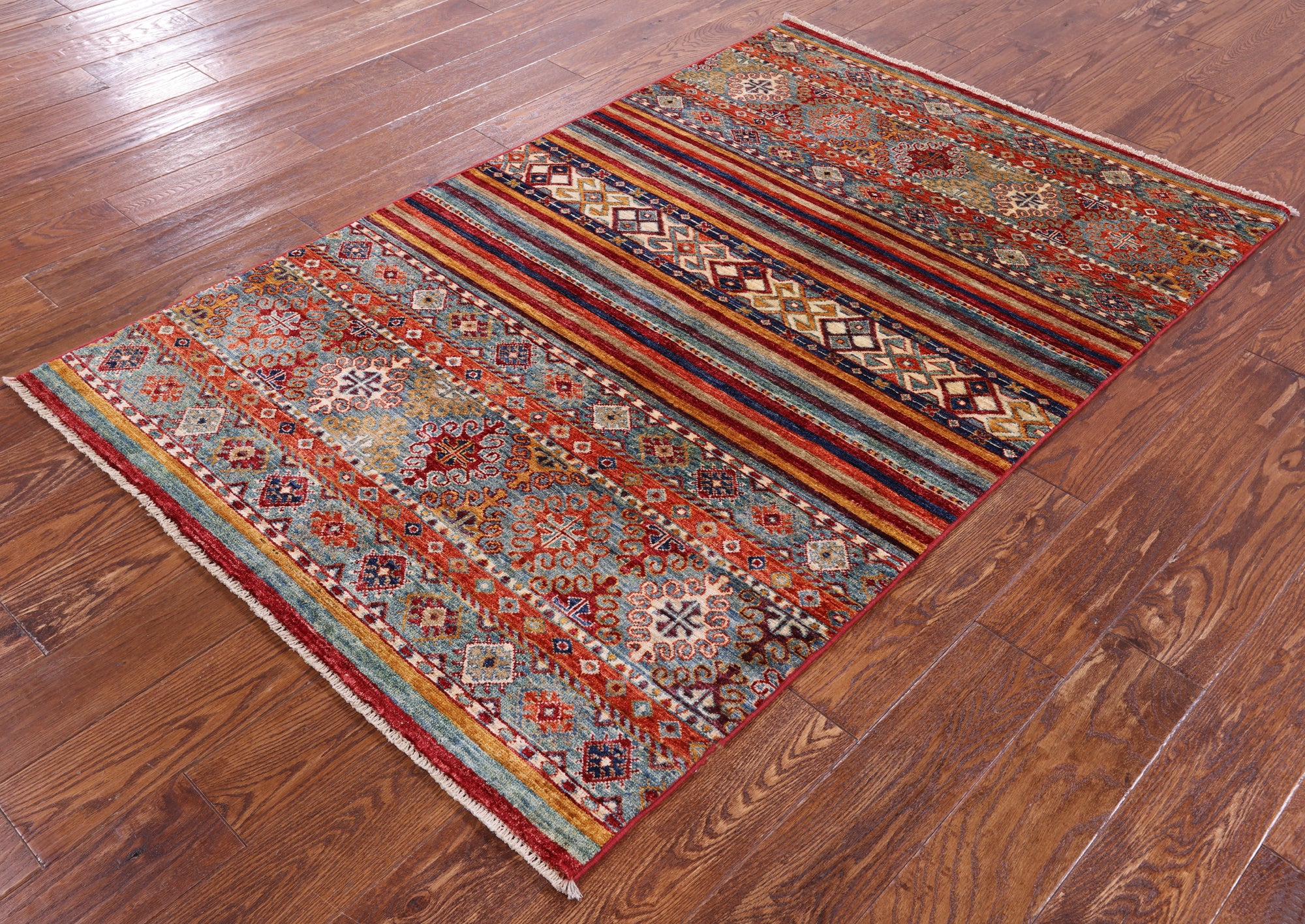 Khorjin Persian Gabbeh Hand Knotted Wool Rug - 3' 10" X 6' 0" - Golden Nile