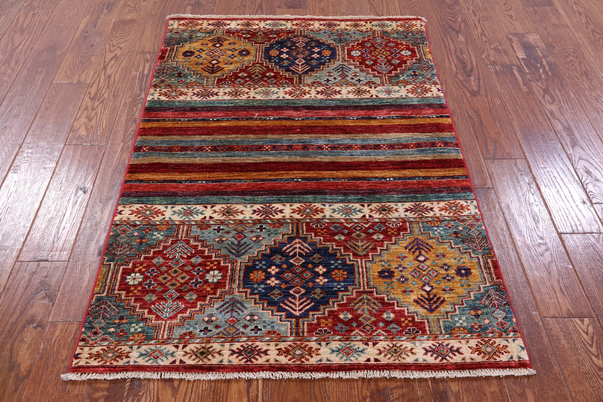 Khorjin Persian Gabbeh Hand Knotted Wool Rug - 3' 3" X 4' 10" - Golden Nile