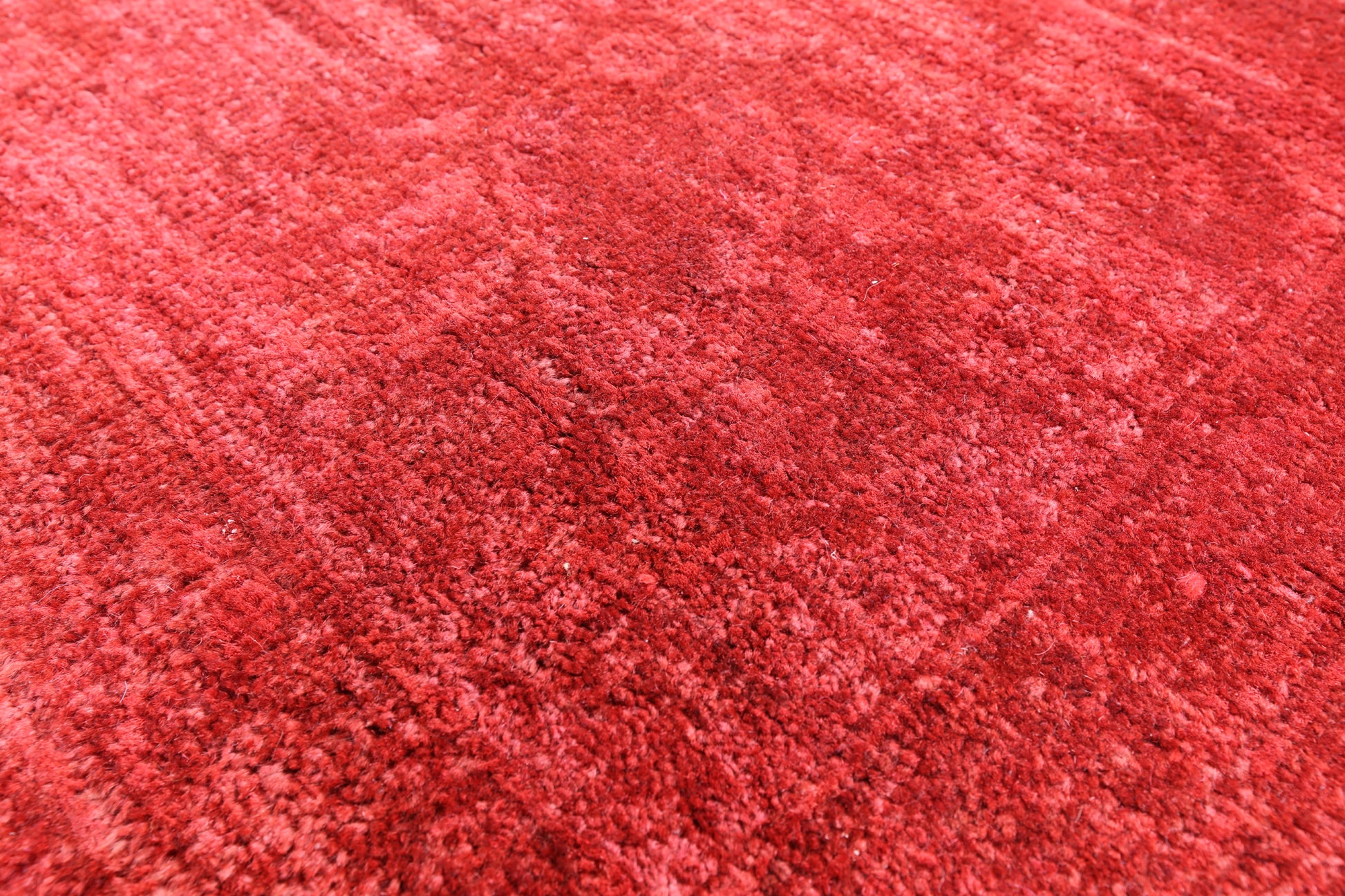 Red Full Pile Overdyed Hand Knotted Wool Rug - 9' 10" X 13' 8" - Golden Nile