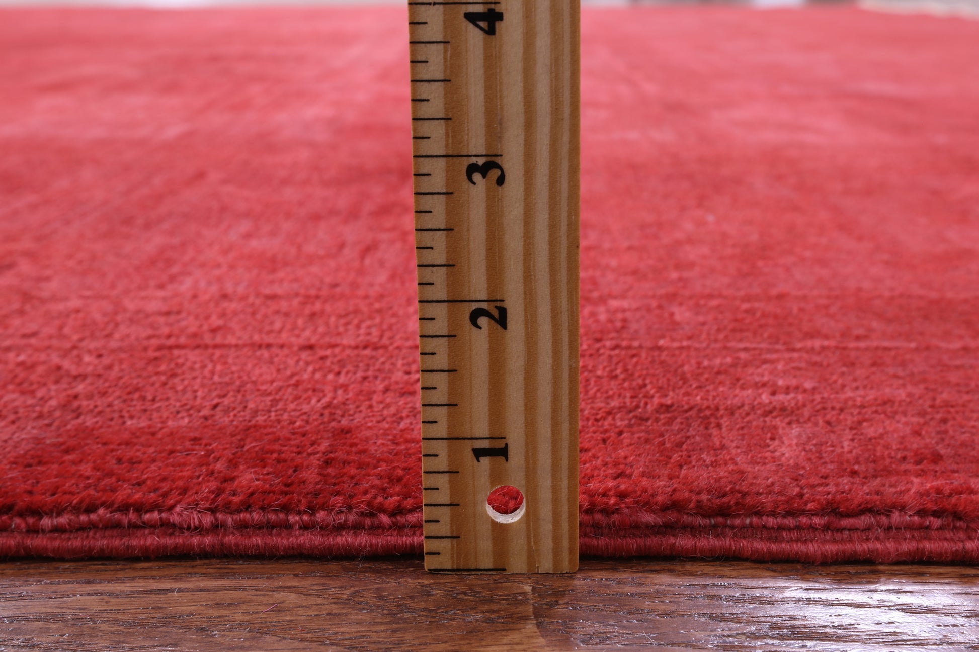 Red Full Pile Overdyed Hand Knotted Wool Rug - 9' 10" X 13' 8" - Golden Nile