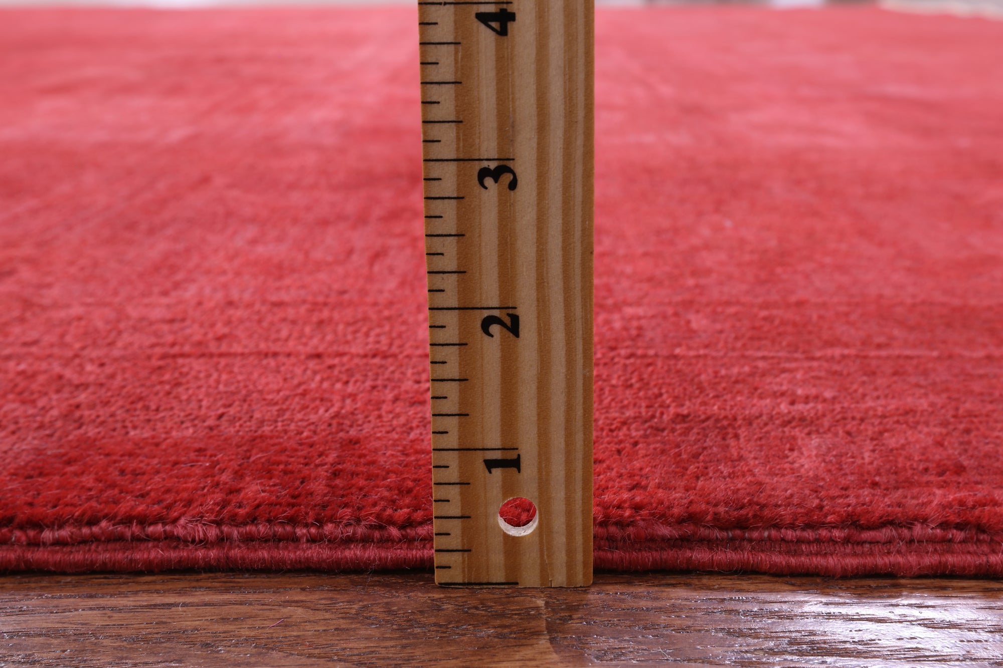 Red Full Pile Overdyed Hand Knotted Wool Rug - 9' 10" X 13' 8" - Golden Nile