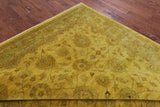 Gold Full Pile Overdyed Hand Knotted Wool Rug - 8' 0" X 9' 10" - Golden Nile