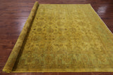 Gold Full Pile Overdyed Hand Knotted Wool Rug - 8' 0" X 9' 10" - Golden Nile