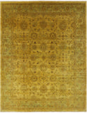 Gold Full Pile Overdyed Hand Knotted Wool Rug - 8' 0" X 9' 10" - Golden Nile