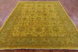 Gold Full Pile Overdyed Hand Knotted Wool Rug - 8' 0" X 9' 10" - Golden Nile