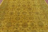 Gold Full Pile Overdyed Hand Knotted Wool Rug - 8' 0" X 9' 10" - Golden Nile