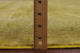 Gold Full Pile Overdyed Hand Knotted Wool Rug - 8' 0" X 9' 10" - Golden Nile