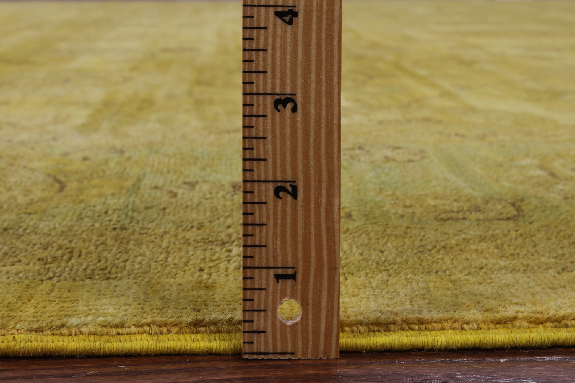 Gold Full Pile Overdyed Hand Knotted Wool Rug - 8' 0" X 9' 10" - Golden Nile