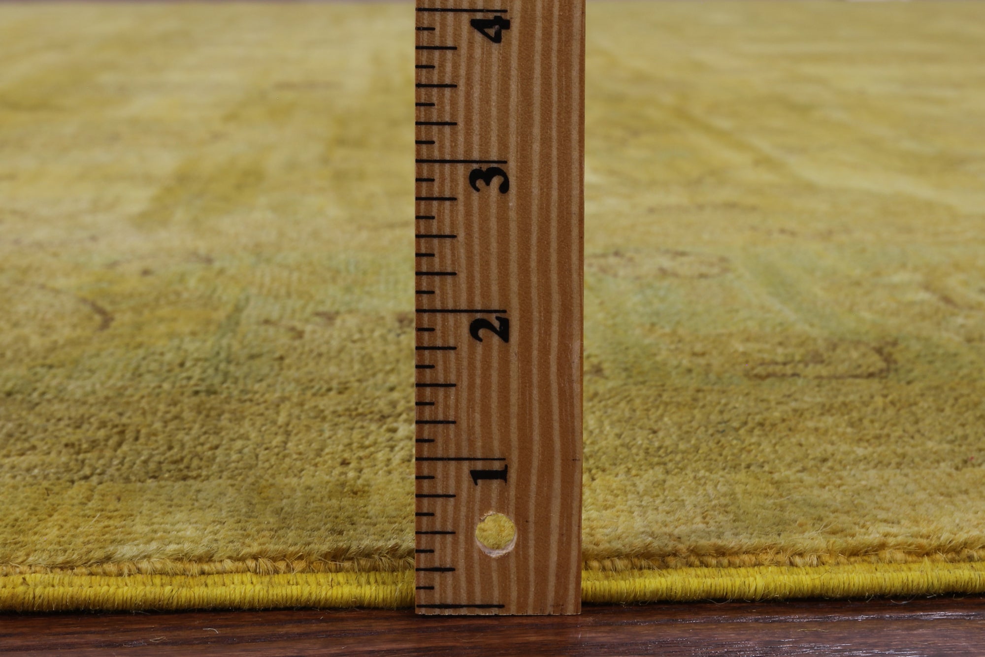 Gold Full Pile Overdyed Hand Knotted Wool Rug - 8' 0" X 9' 10" - Golden Nile