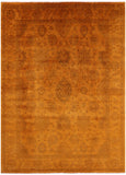 Orange Full Pile Overdyed Hand Knotted Wool Rug - 8' 10" X 11' 9" - Golden Nile