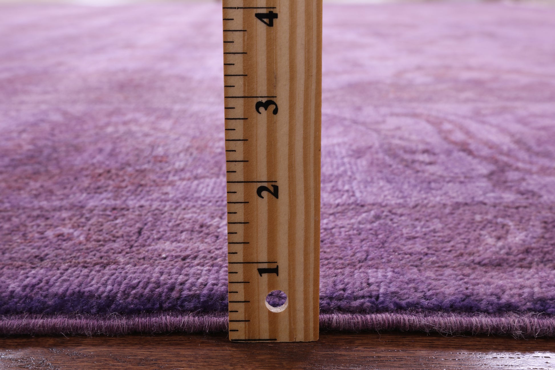 Purple Full Pile Overdyed Hand Knotted Wool Rug - 8' 2" X 9' 9" - Golden Nile