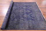 Purple Full Pile Overdyed Hand Knotted Wool Rug - 5' 11" X 9' 0" - Golden Nile
