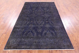 Purple Full Pile Overdyed Hand Knotted Wool Rug - 5' 11" X 9' 0" - Golden Nile