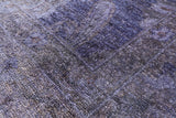 Purple Full Pile Overdyed Hand Knotted Wool Rug - 5' 11" X 9' 0" - Golden Nile
