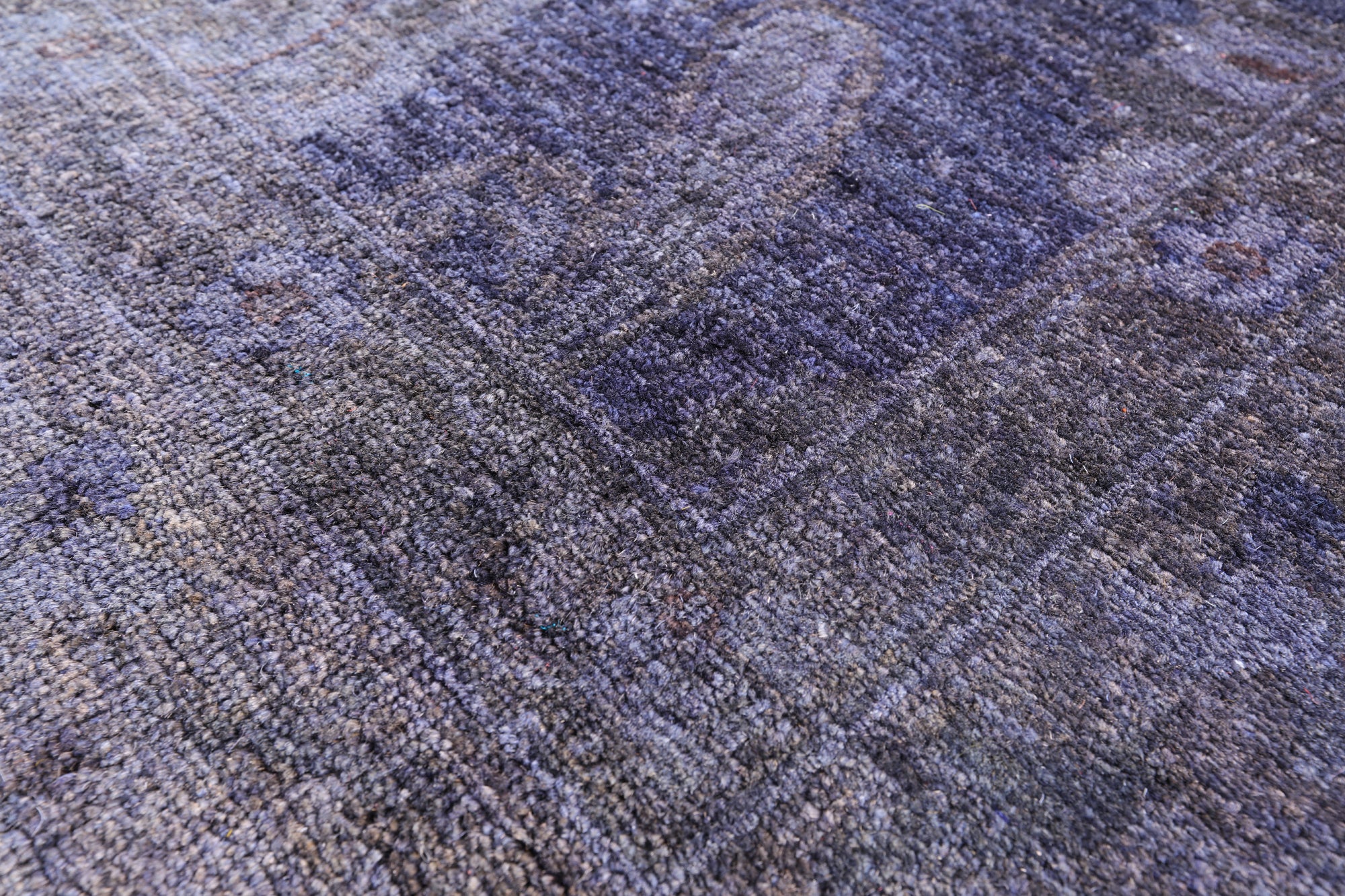 Purple Full Pile Overdyed Hand Knotted Wool Rug - 5' 11" X 9' 0" - Golden Nile